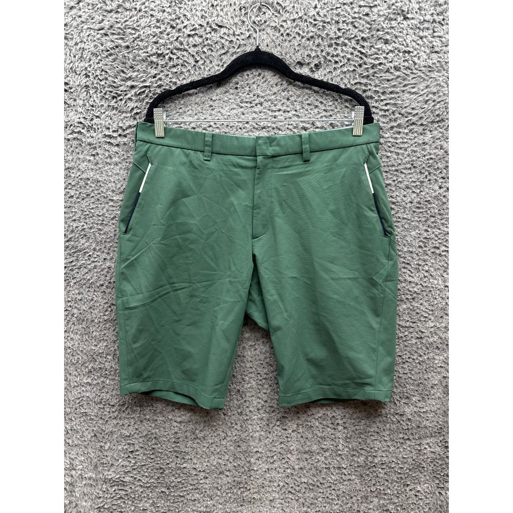 Louis Castel Stretch Activewear Performance Golf Shorts Green Men Size 34 x 10.5